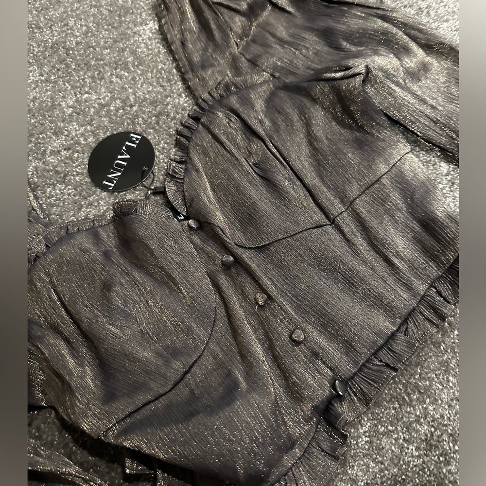 Shimmer Long Sleeve Crop Top